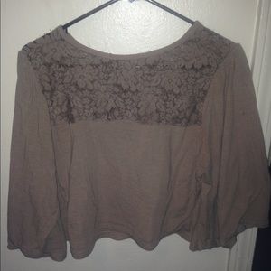 Beige Bell Sleeve Blouse