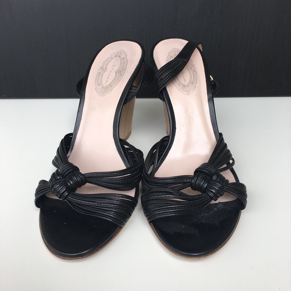 Elie Tahari Slingback Wooden Wedges
