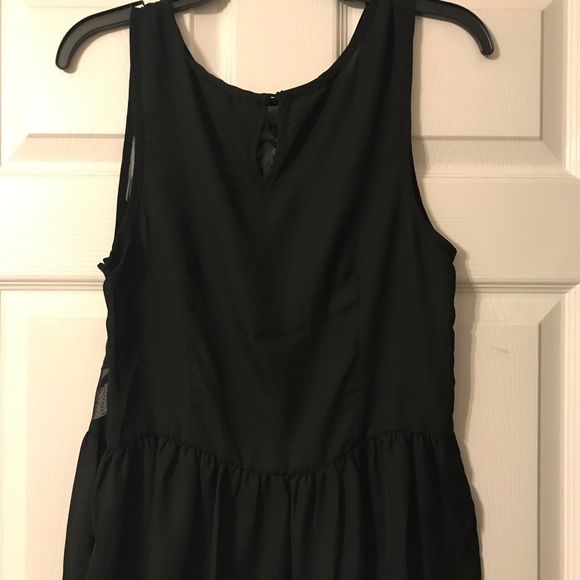 Embroidered Black Peplum Tank - Picture 2 of 2
