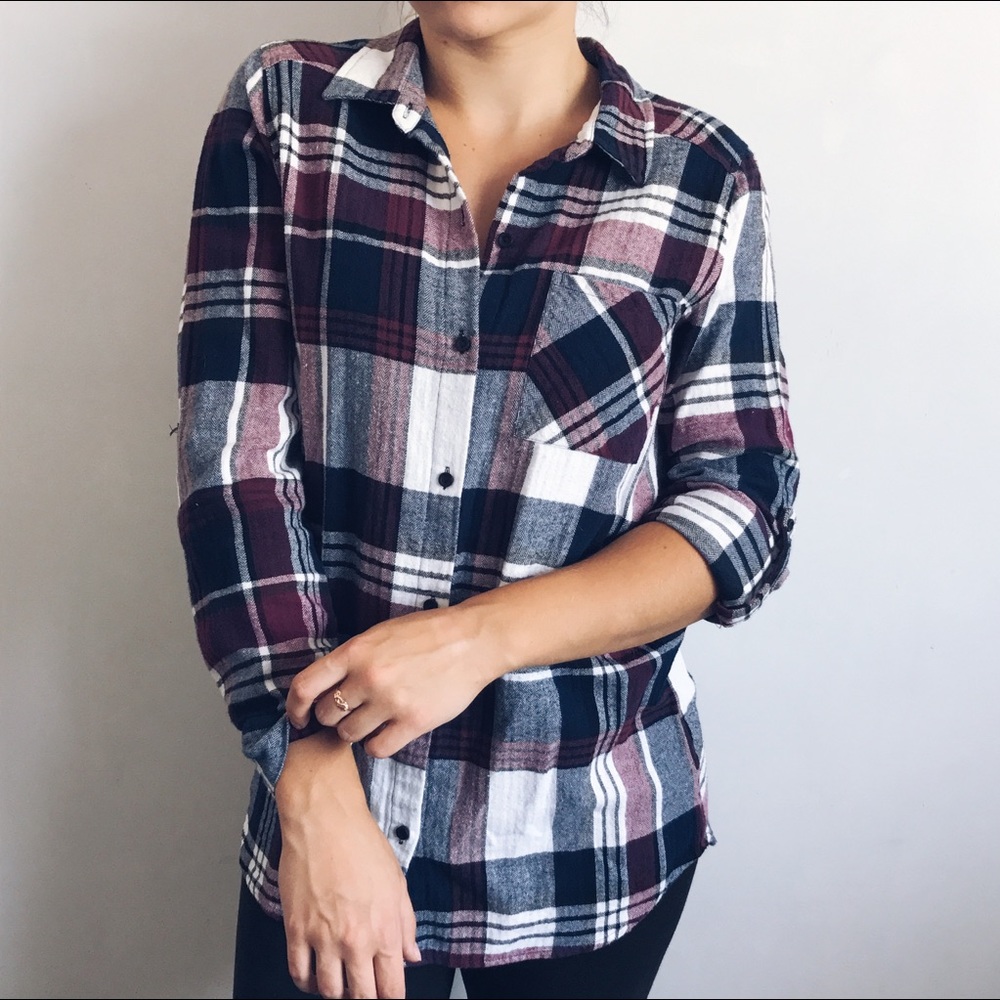 Burgundy Button Down Flannel