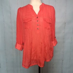 Sheer Salmon/Orange Blouse
