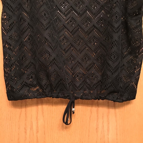 Ruby Rd. Mesh Overlay Size L Shirt Drawstring - Picture 4 of 8