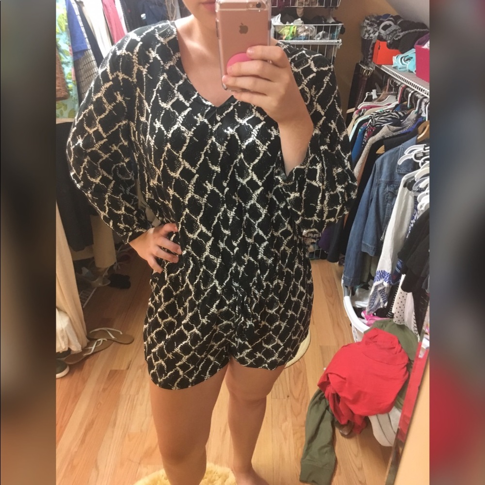 Banana Republic Black Patterned romper