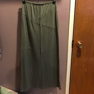 Olive green maxi skirt