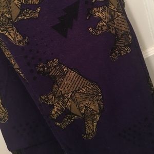 Purple Oragami Bears LuLaRoe Leggings OS