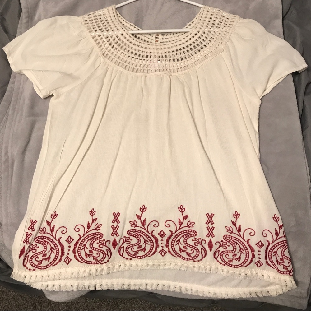 White Embroidered Shirt