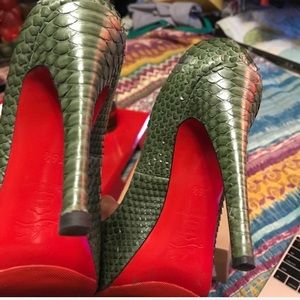 Authentic Louboutin Green Snake