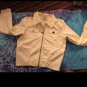 Cream Patent Leather Jacket