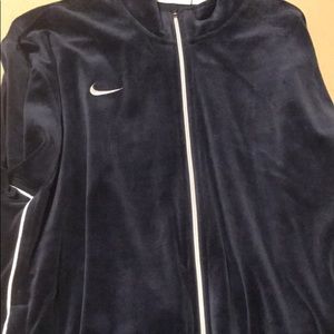 Navy blue velvet Nike track jacket