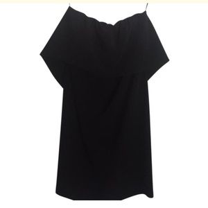 Zara Strapless Back Ruffle Black Dress Size XS
