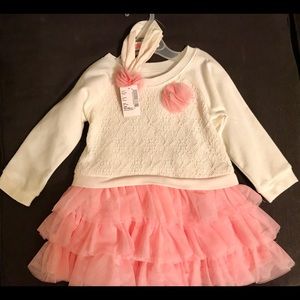 NWT pink baby girl outfit, size 12-18 mo