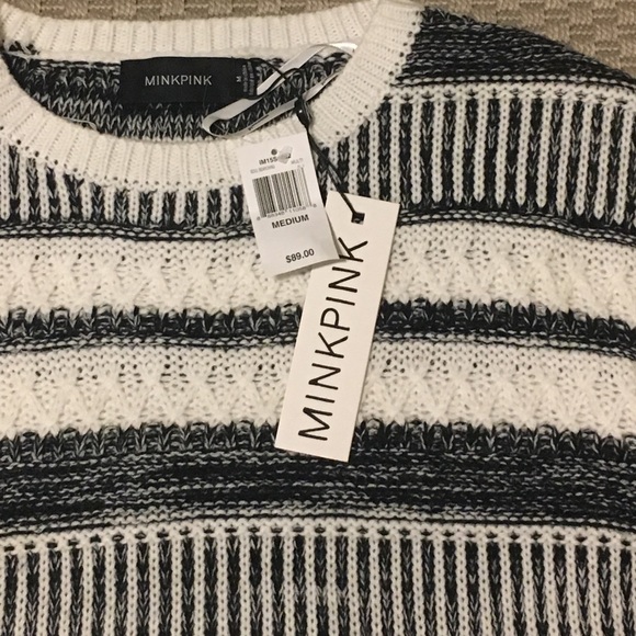NWT Minkpink Black & White Sweater - Picture 2 of 2