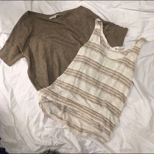 *BUNDLE* 2 gold tone tops size S