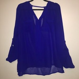 💕Blue chiffon blouse💕