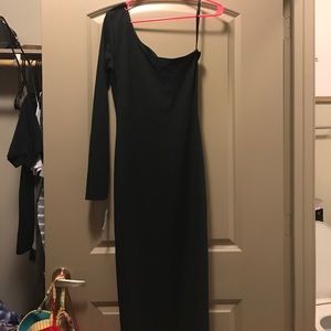 Black one armed long sleeve dress NWT