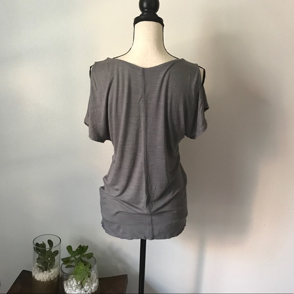 Benetton Tops - Benetton grey cold shoulder Top SZ S Benetton Tops - Benetton grey cold shoulder Top SZ S