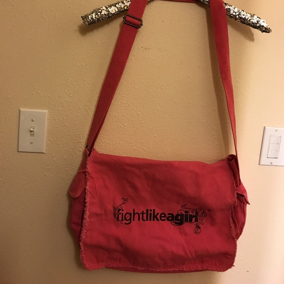Handbags - Pink Fight Like a Girl Messenger bag