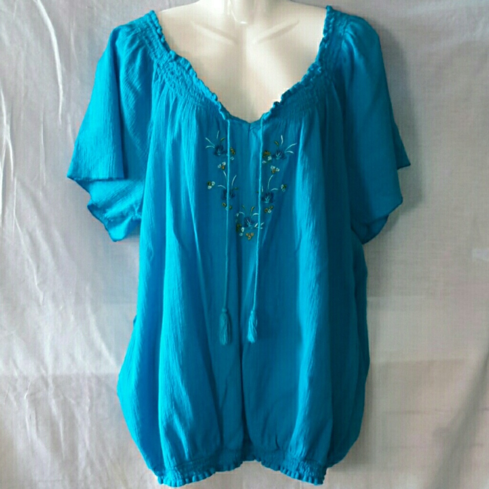 Embroidered Pheasant Top 18W-20W