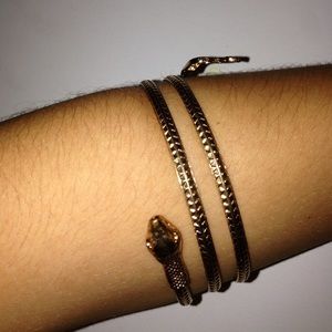 Gold snake arm cuff