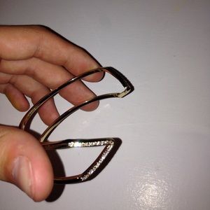 Diamond triangle cuff bracelet