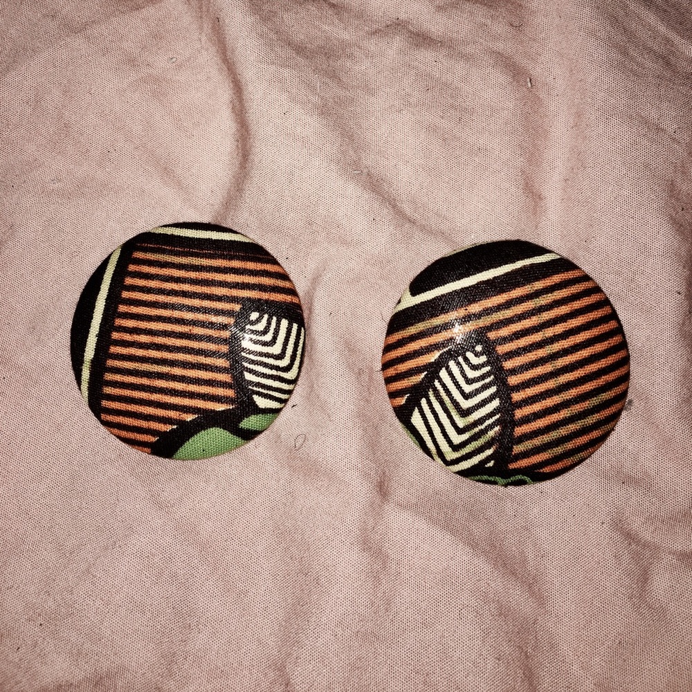 African Fabric Print Earrings