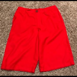 Boys Youth Large Under Armor red golf shorts