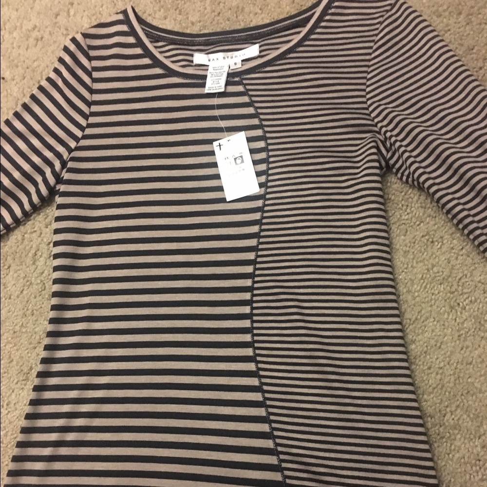 Max Studio Brown and Black Striped Sleeve NWT!!
