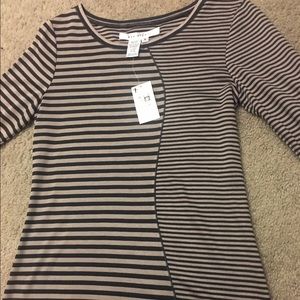 Max Studio Brown and Black Striped Sleeve NWT!!