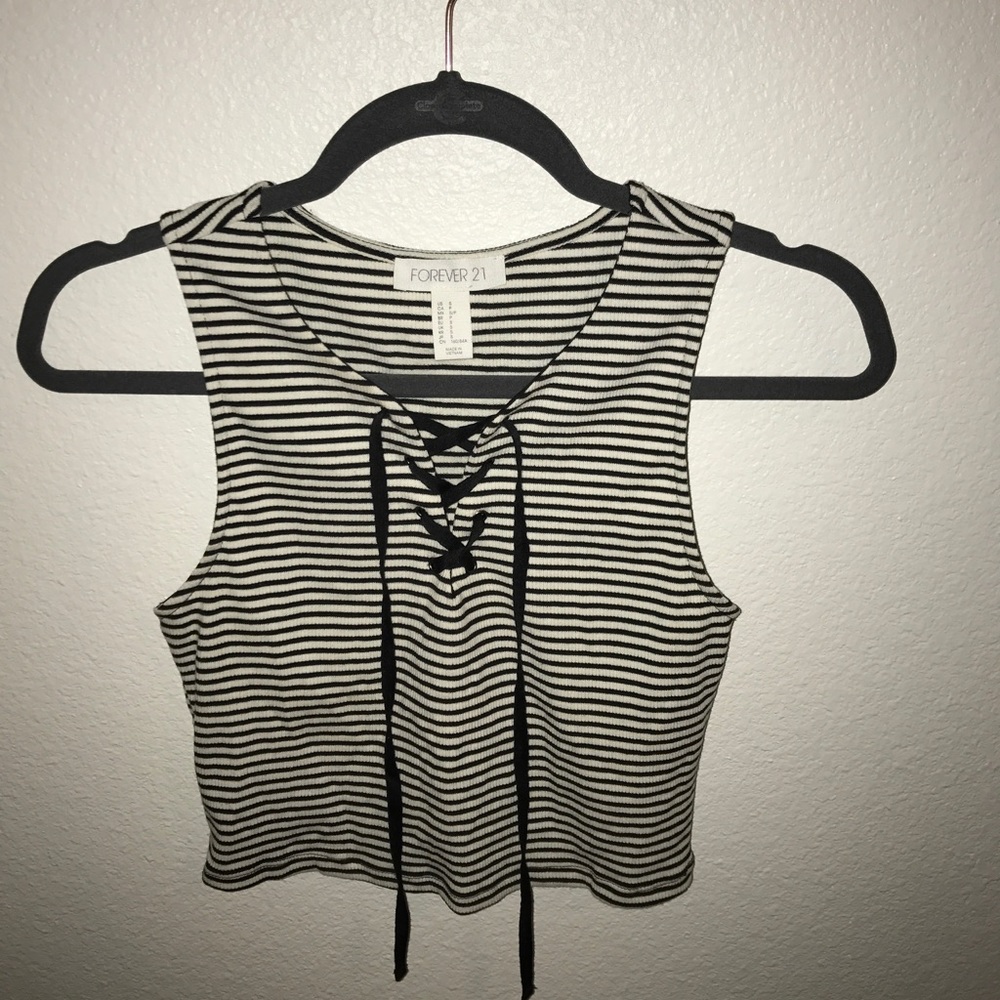 Laced up tank top