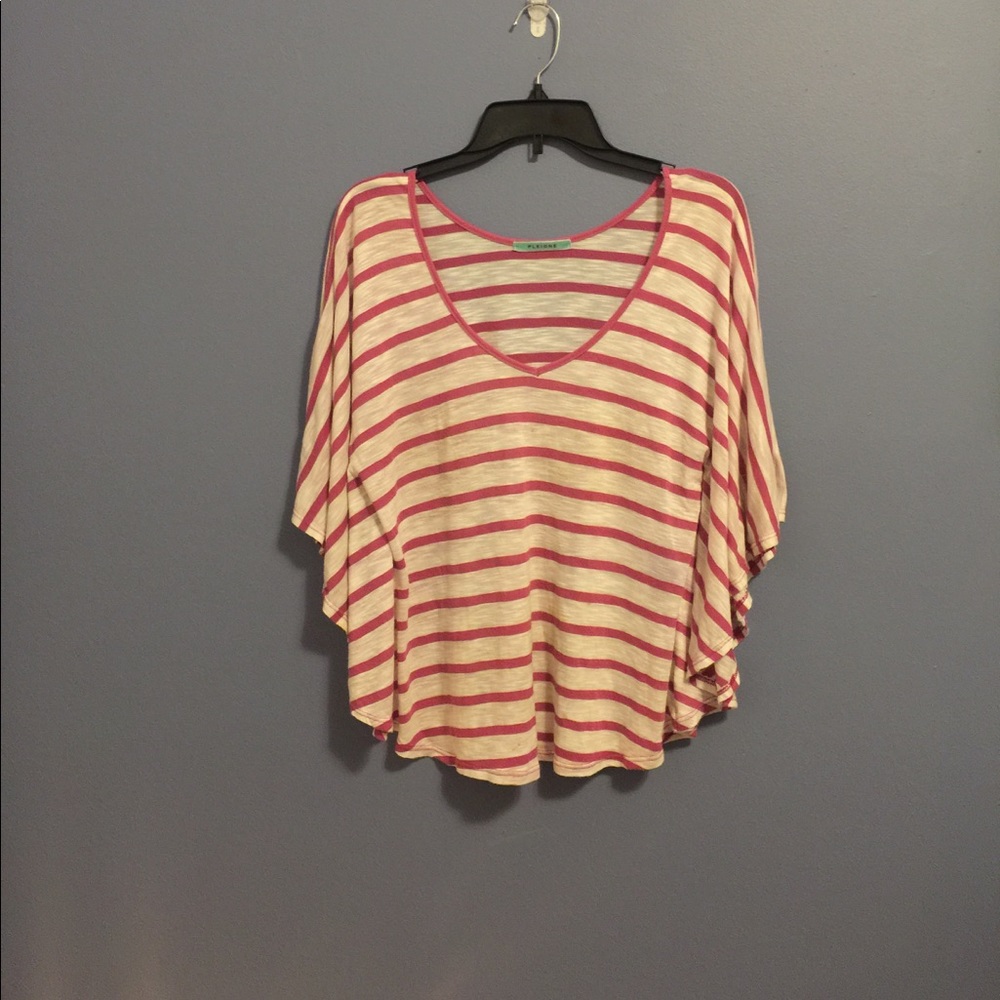 Pink and beige striped shirt