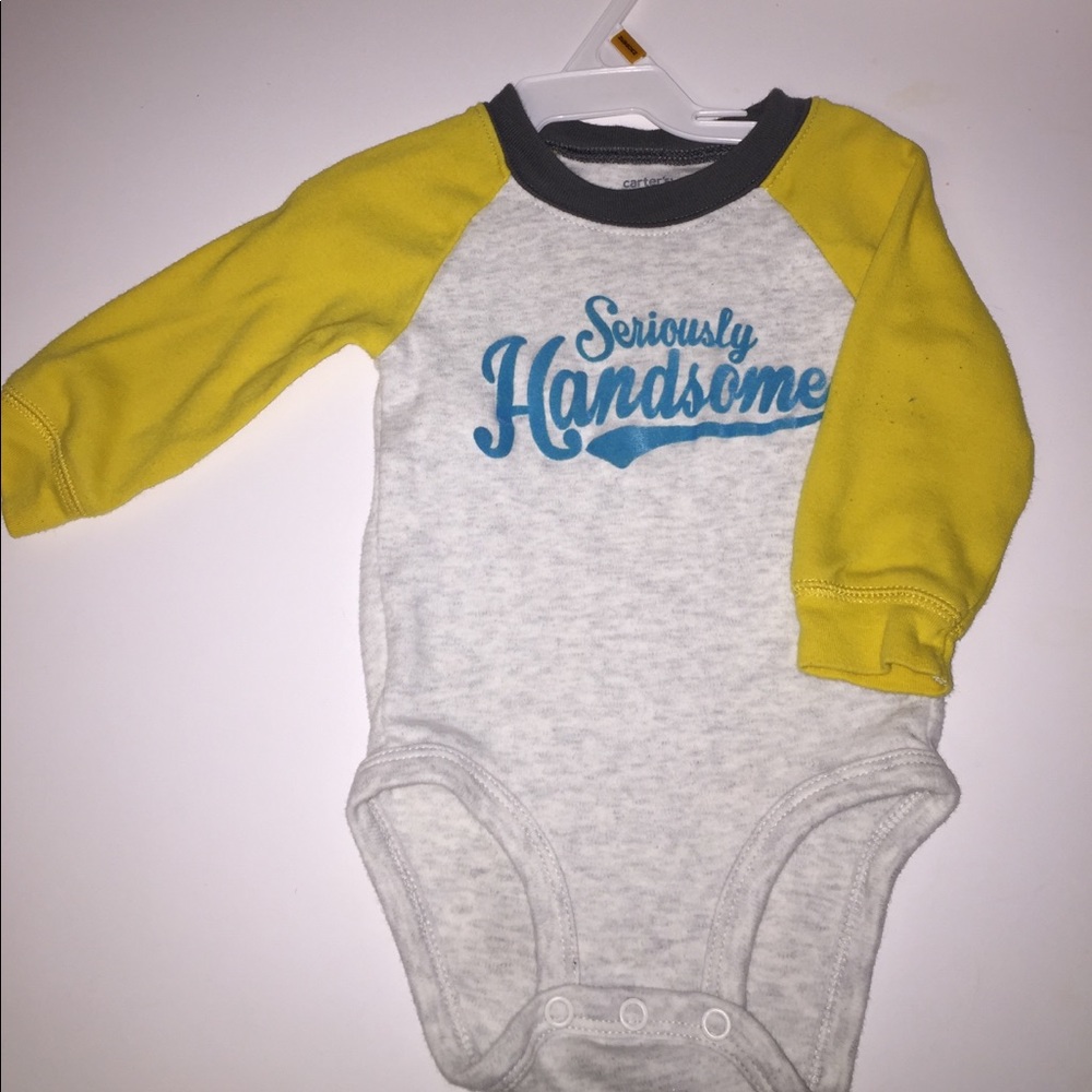 Carters onesie seriously handsome