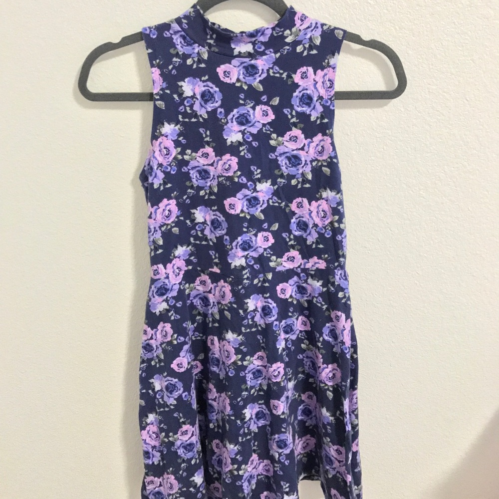 Purple vintage floral dress