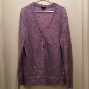 JCrew purple mohair cardigan