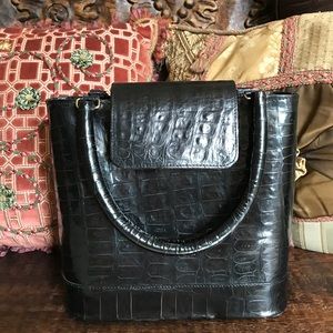 VINTAGE Exotic black handbag