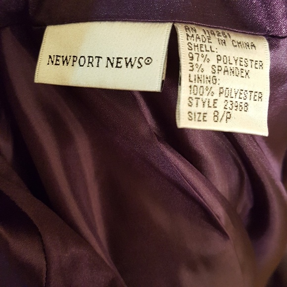 Newport News Purple Satin Ruffle Cropped Jacket - Picture 7 of 8
