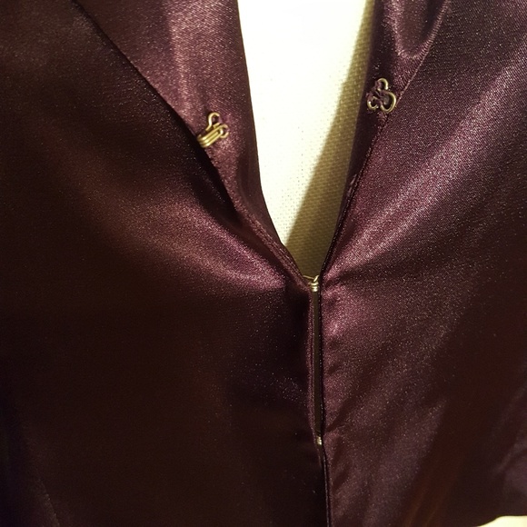 Newport News Purple Satin Ruffle Cropped Jacket - Picture 8 of 8