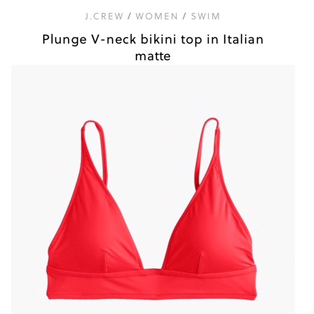 J. Crew V-Neck Bikini Top in Italian Matte