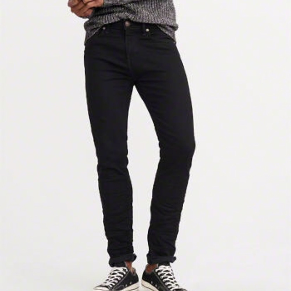 Abercrombie & fitch black skinny jeans men's new