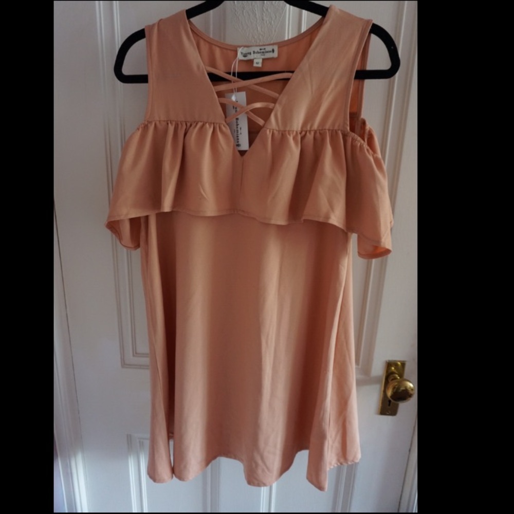 Peach boho dress