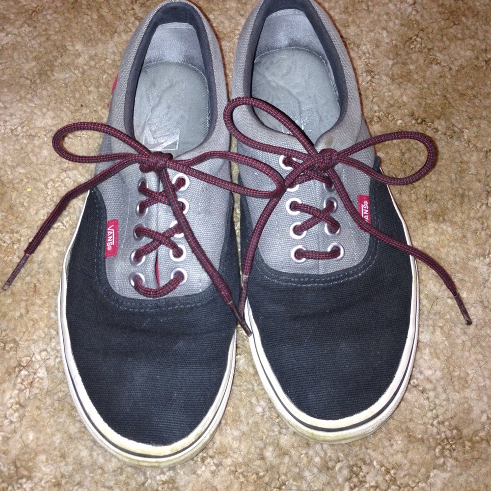 Black, gray and maroon custom made vans.