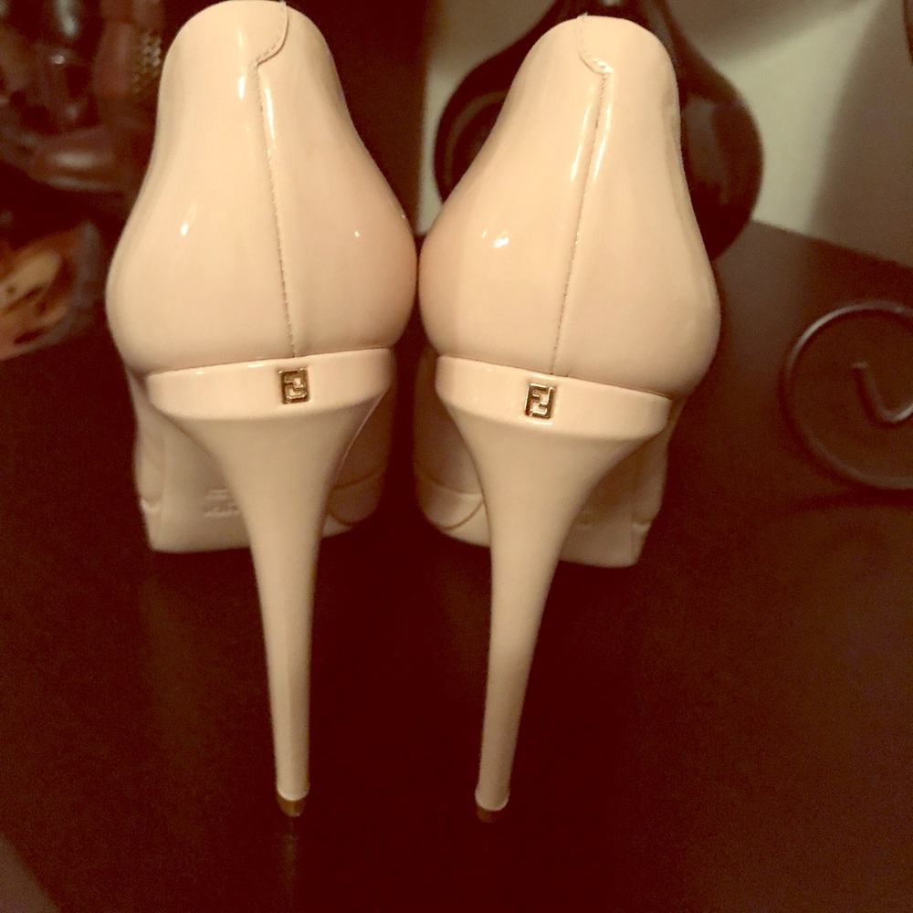 FENDI!  Peep-toe, Heel with platform.