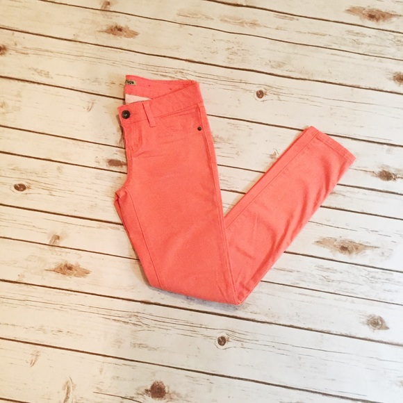 Charlotte Russe Pants - Charlotte Russe Florescent Neon Coral Skinny Jeans