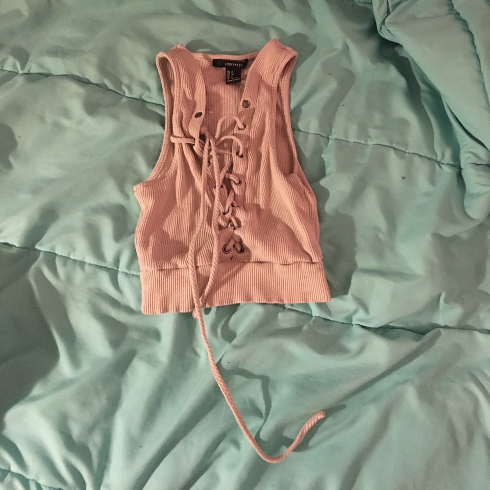 Forever 21 Lace up crop top