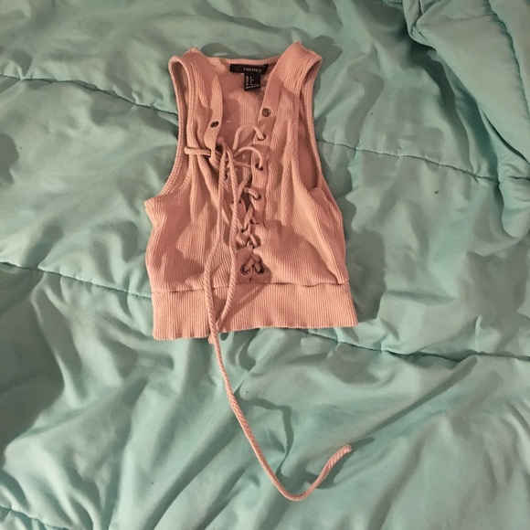 Forever 21 Lace up crop top - Picture 1 of 3