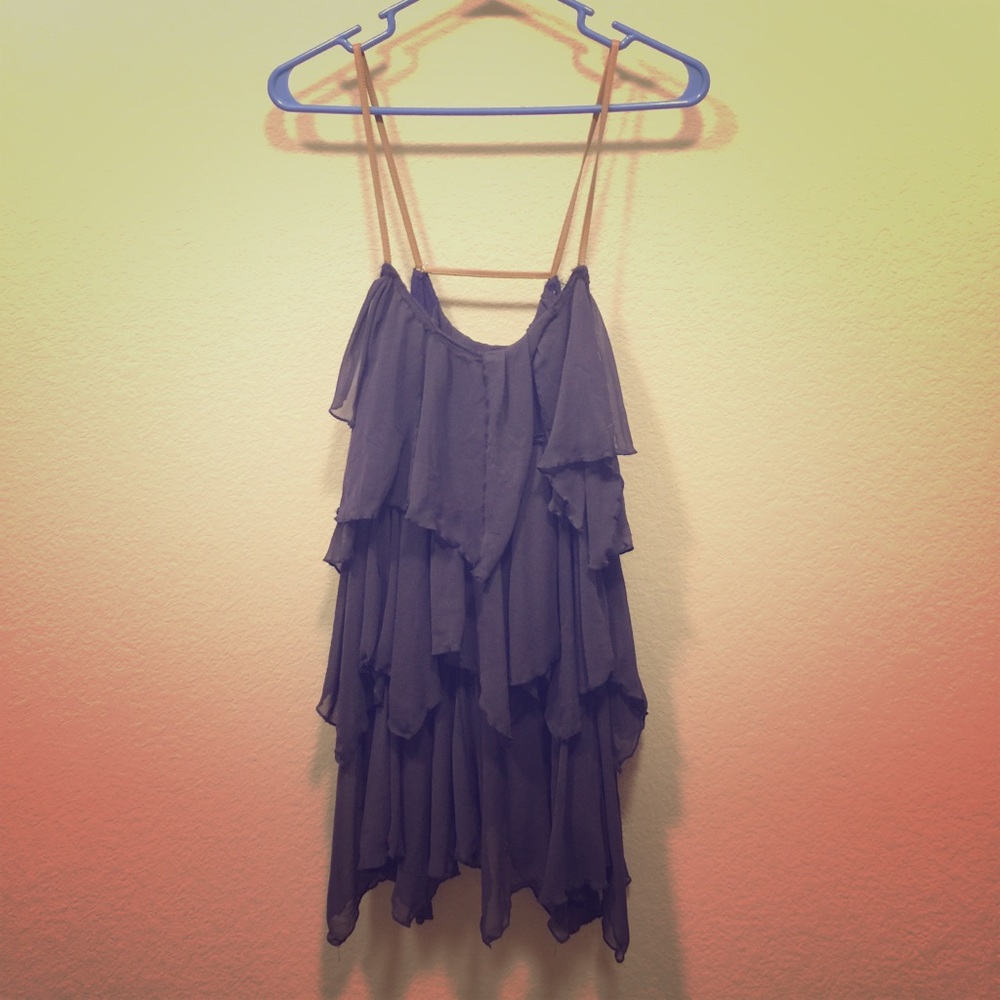 Freepeople Leather Strap Purple Lace Top