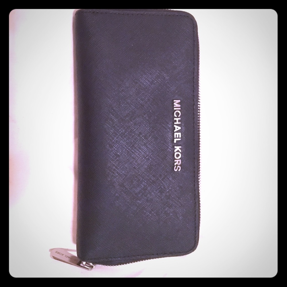 Michael Kors wallet black with silver accents