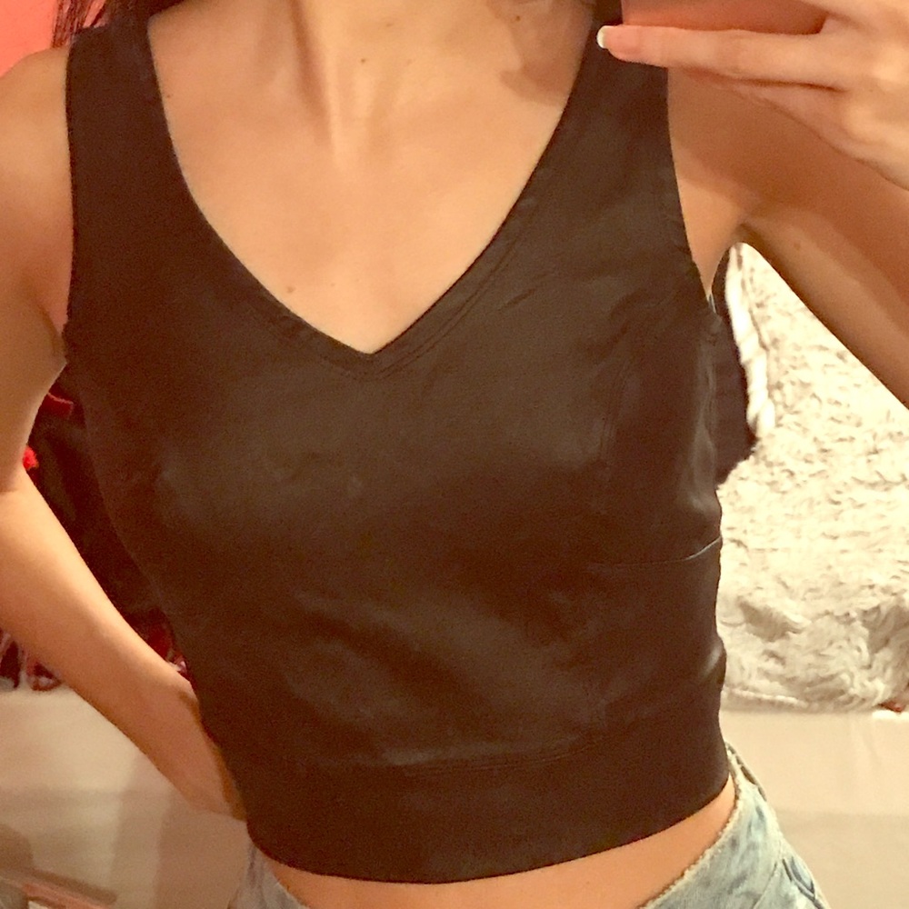 FAUX LEATHER CROP TOP