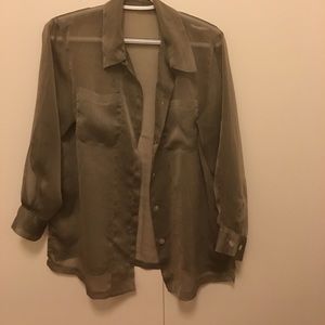 Striped sheer blouse