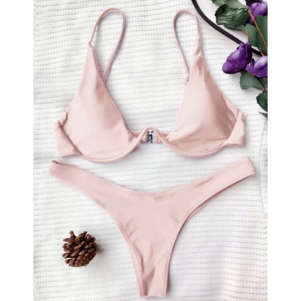 Blush pink push up bikini
