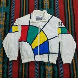 Vintage 80s 90s Head Colorful Windbreaker Jacket